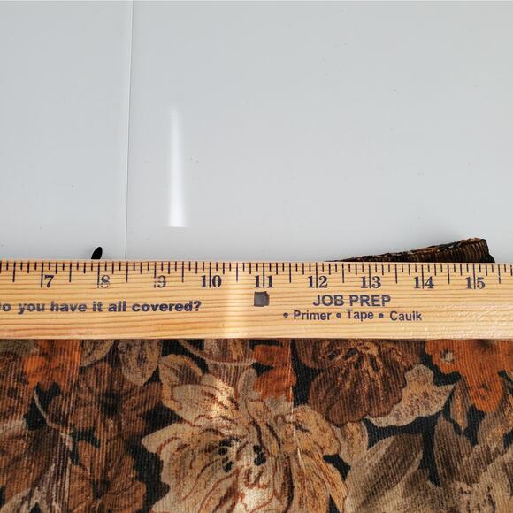 80s Brown Floral Corduroy Mini Skirt M Boho Prairie Cottagecore Goblincore - Picture 9 of 13